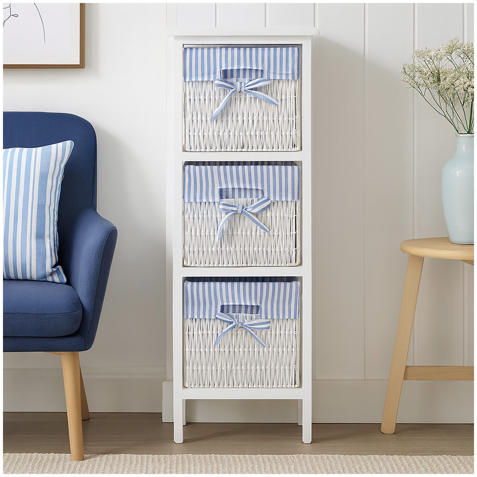 HTI-Living Badregal Praktisches Regal aus Paulowniaholz mit 3 Körben, Stück günstig online kaufen