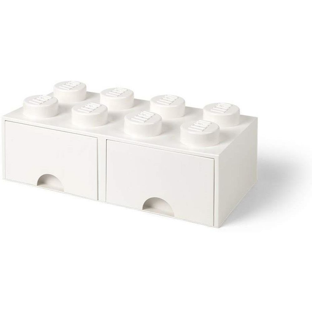 Room Copenhagen Aufbewahrungsdose LEGO® Storage Brick 8 Weiß, mit 2 Schubladen, Baustein-Form, stapelbar