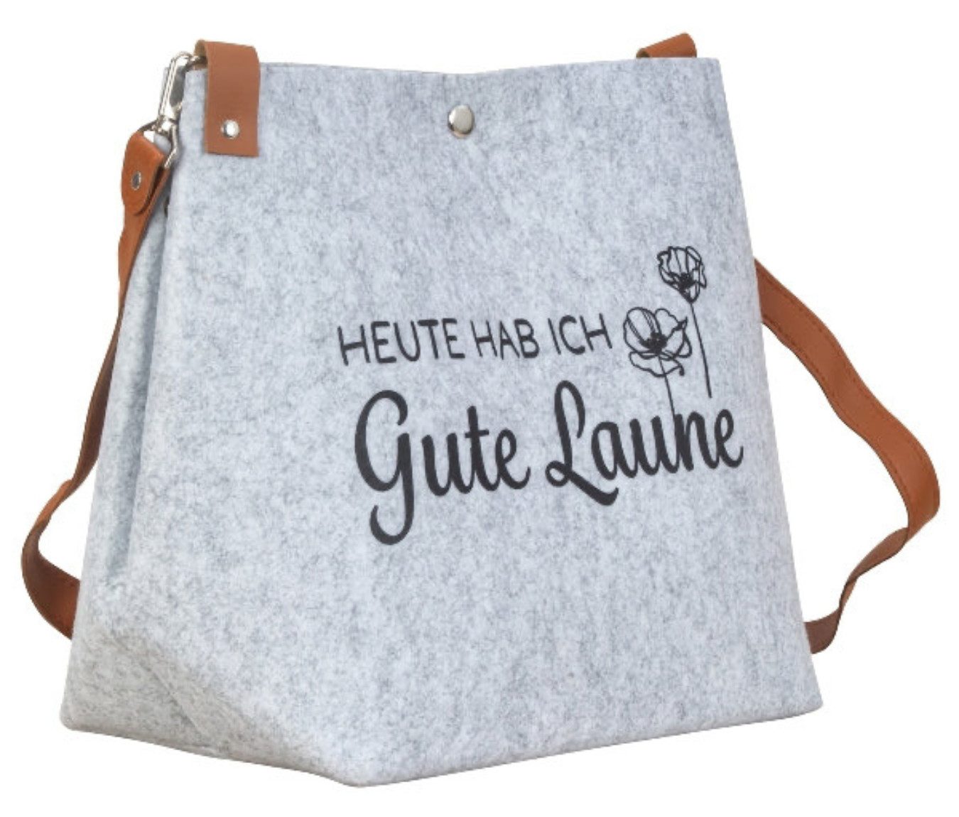 MF Umhängetasche Gute Laune Filztasche mit günstig online kaufen