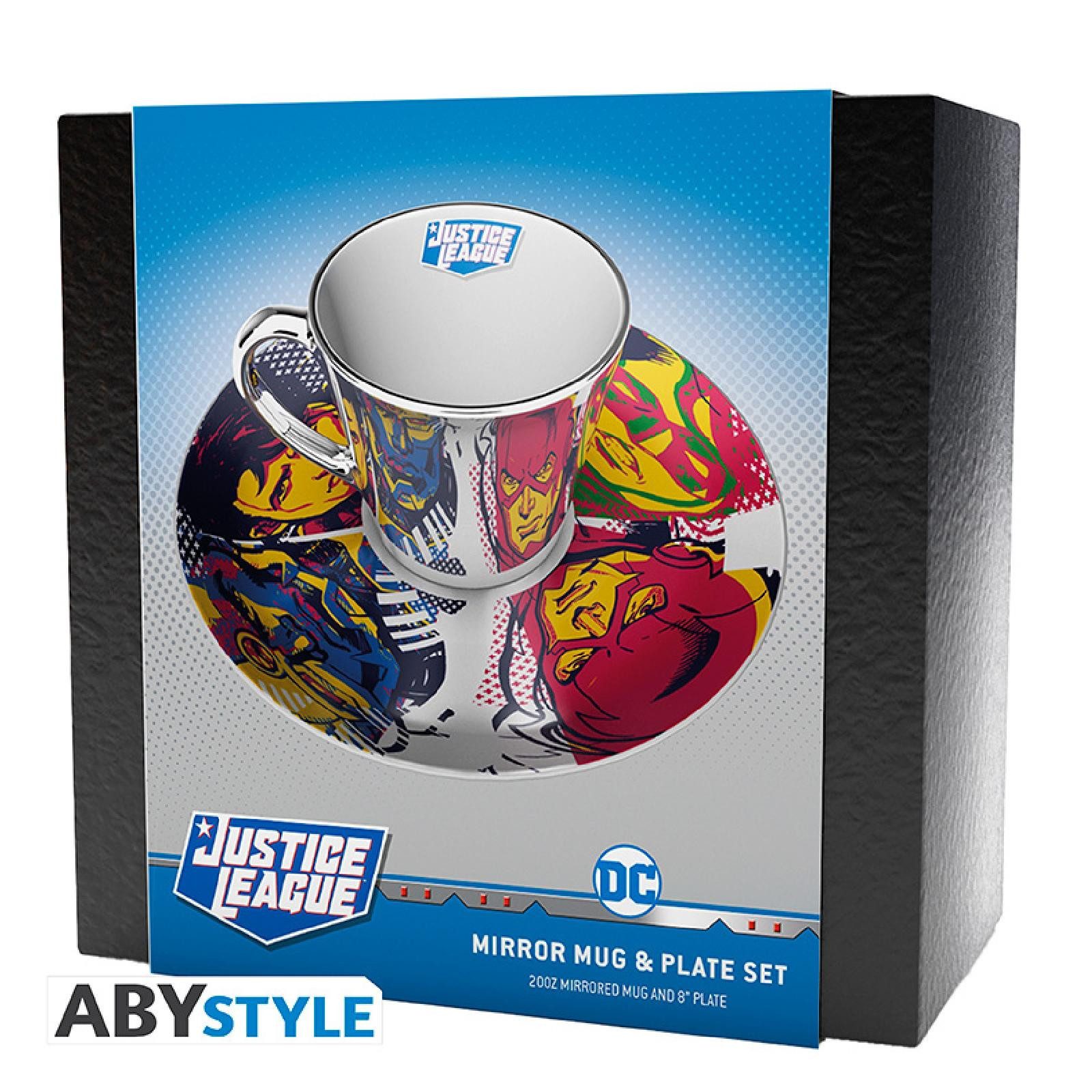 Tasse DC COMICS - Mirror Tasse/Becher & plate set - Justice League
