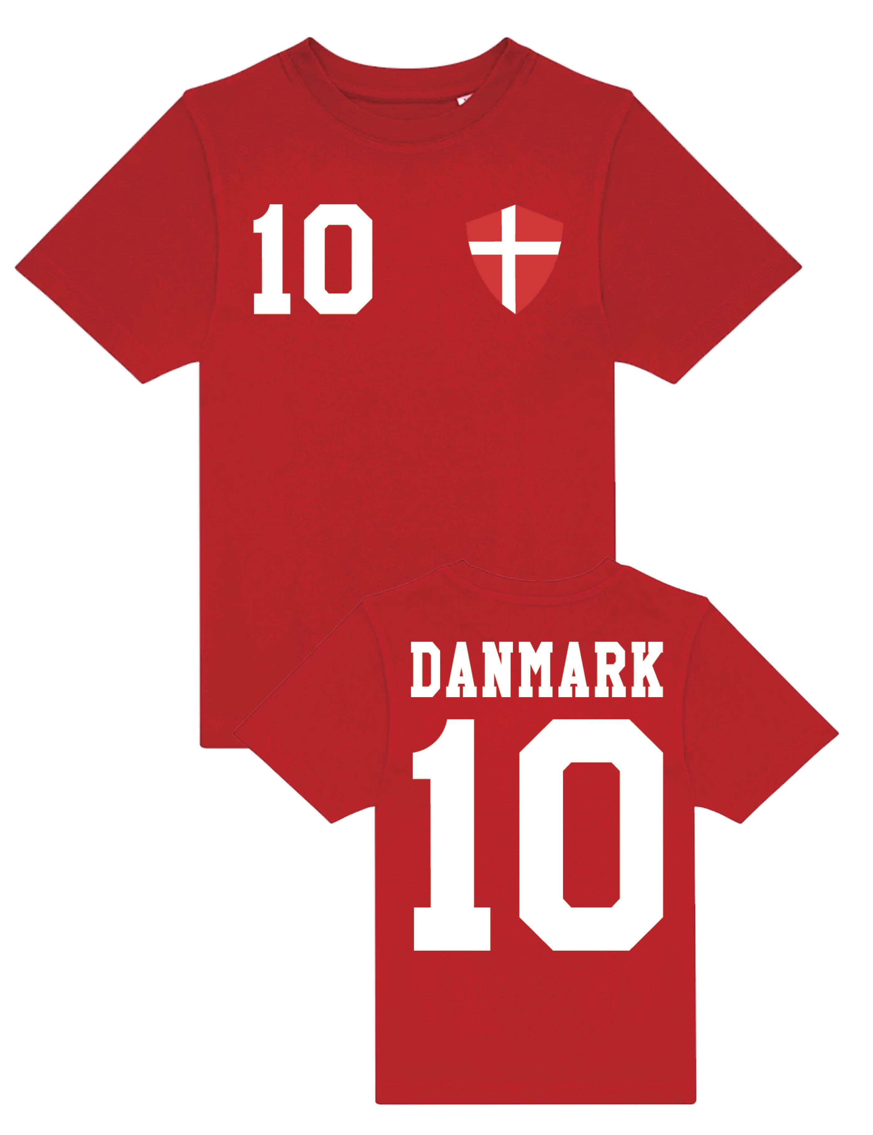 Youth Designz T-Shirt Dänemark Kinder T-Shirt im Fußball Trikot Look WM 2026 mit trendigem Motiv