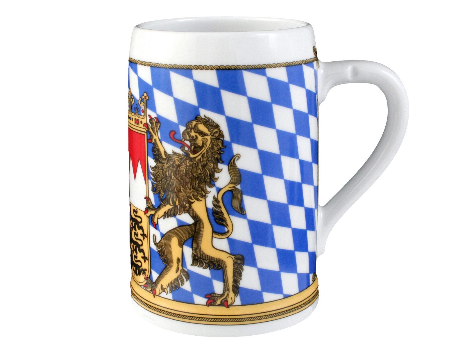 Seltmann Weiden Bierglas Bayern Bierkrug ohne Deckel 0,75l, Porzellan, Krug Bayern mehrfarbig
