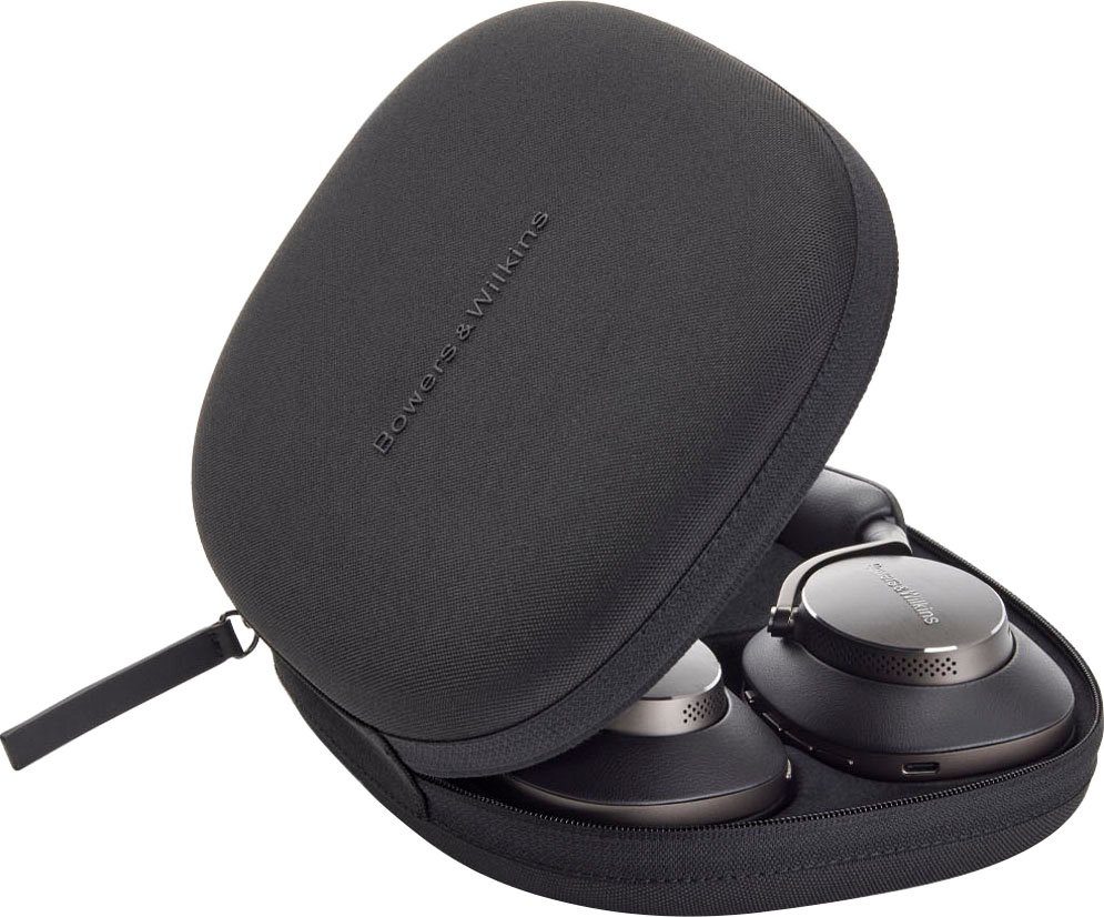 Bowers & Wilkins Bluetooth, AVRCP Schwarz aptX Bluetooth) Bluetooth-Kopfhörer Transparenzmodus, (Geräuschisolierung, Bluetooth, A2DP Hi-Res, HSP, Bluetooth, HFP, Px8 Noise-Cancelling