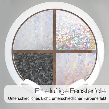 Fensterfolie Blickdicht Selbsthaftende, Sichtschutzfolie Fenster, Regenbogenfolie, Caterize, halbtransparent