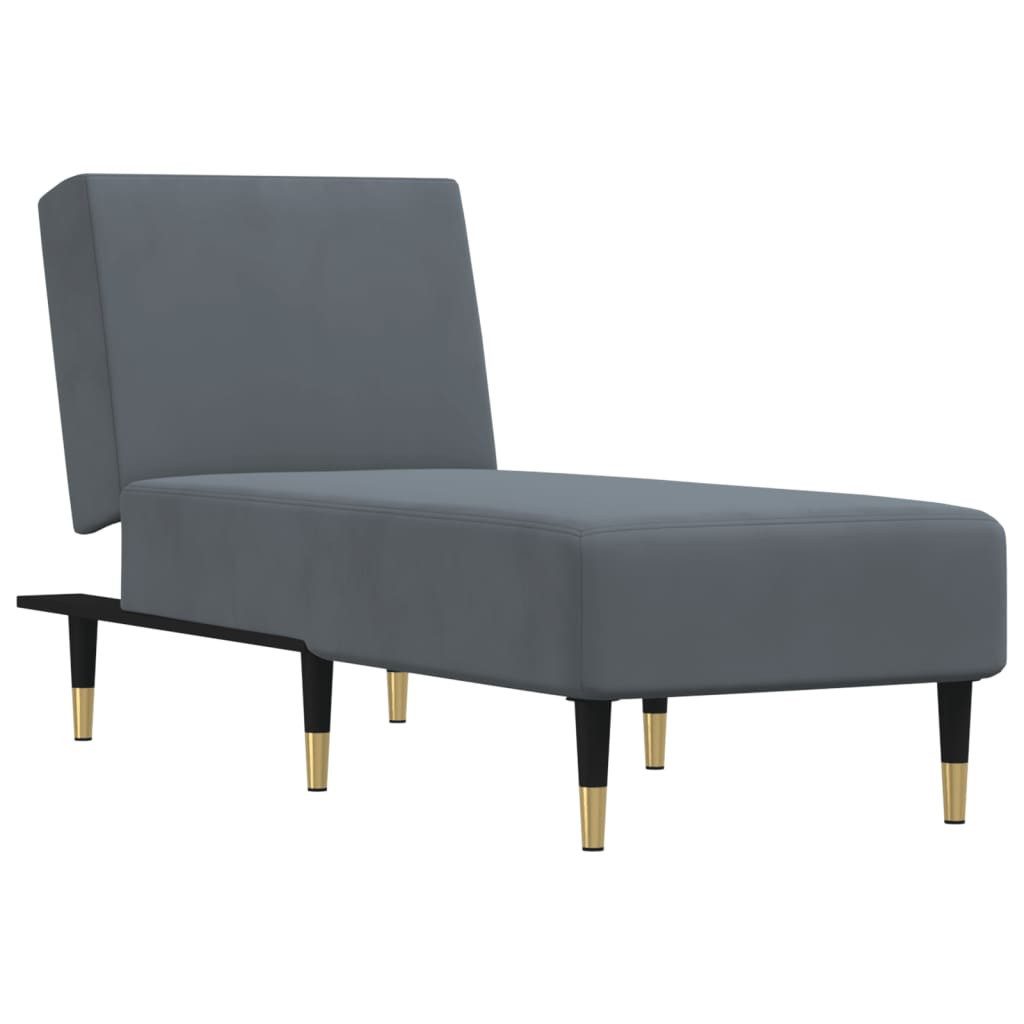 vidaXL Chaiselongue Chaiselongue Dunkelgrau Samt, 1 günstig online kaufen