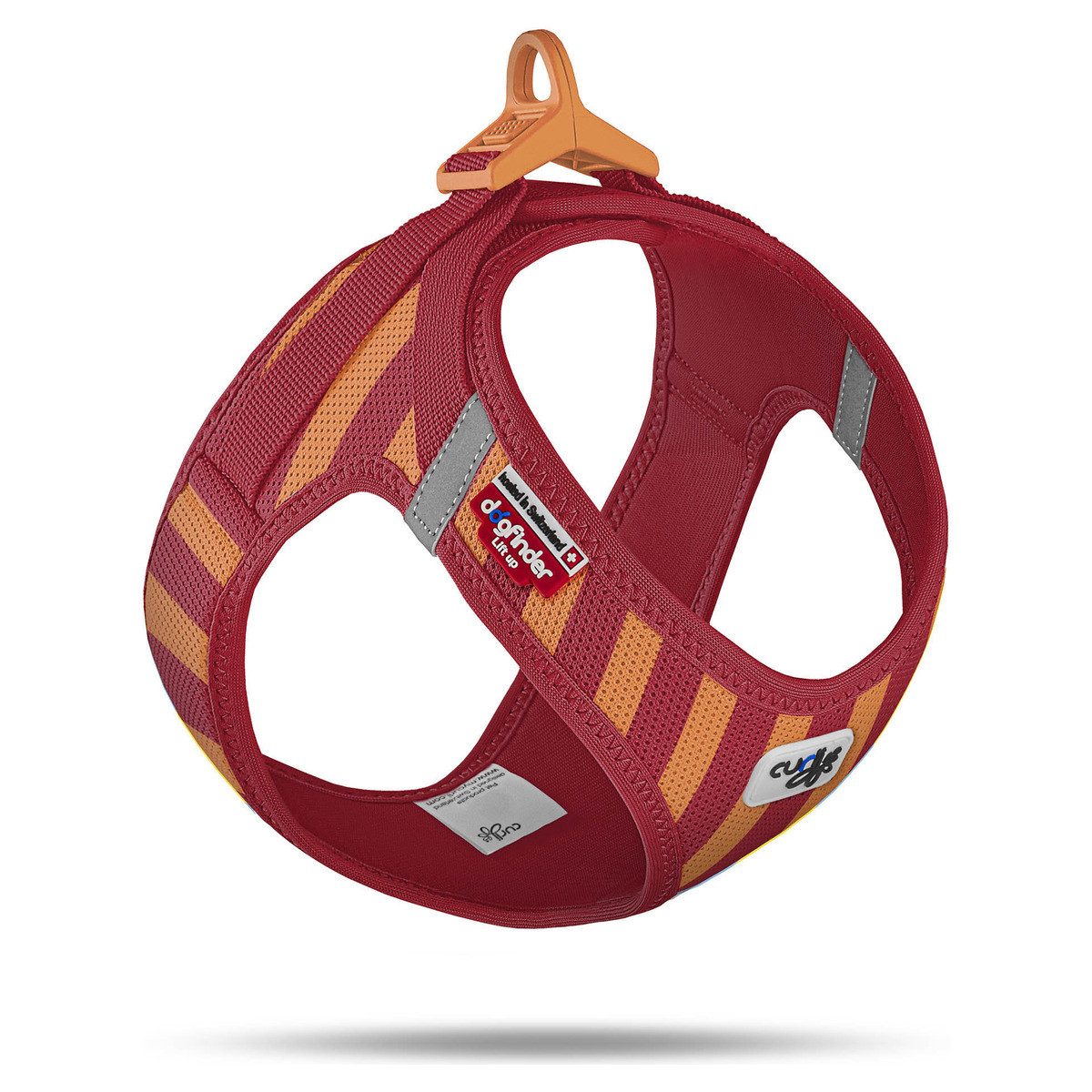 Curli Hunde-Geschirr Vest Harness Air-Mesh Geschirr LE26 Stripes rot