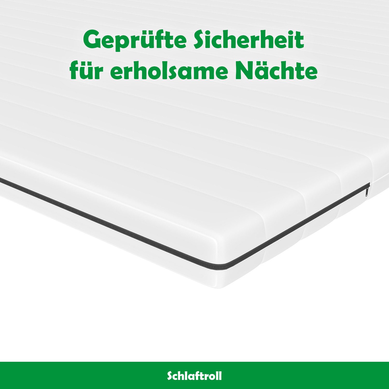 Schlaftroll, Topper Matratzentopper aus Kaltschaum, OEKO-TEX zertifiziert, 90x200 cm, 140x200 cm, 180x200 cm und weiteren Größen