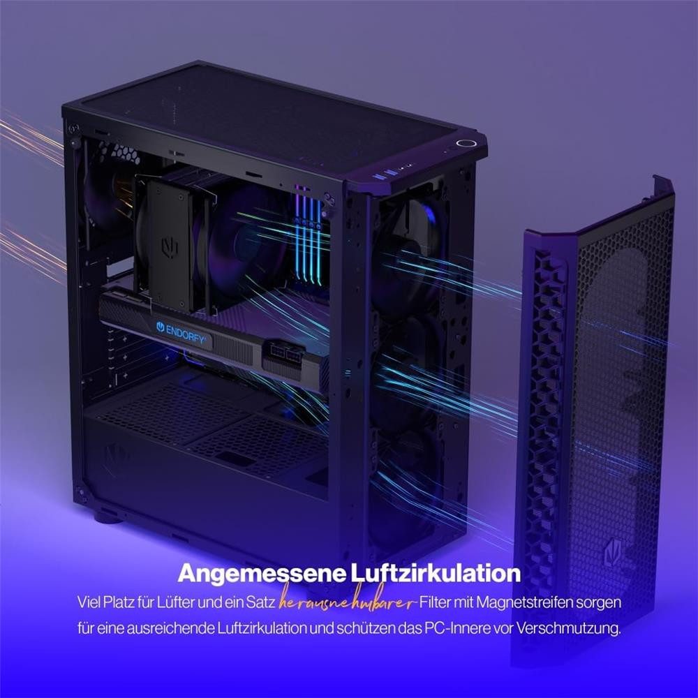 ENDORFY PC-Gehäuse Signum 300 Air, Glasfenster, 4 PWM-Lüfter, Mesh-Front, Staubfilter