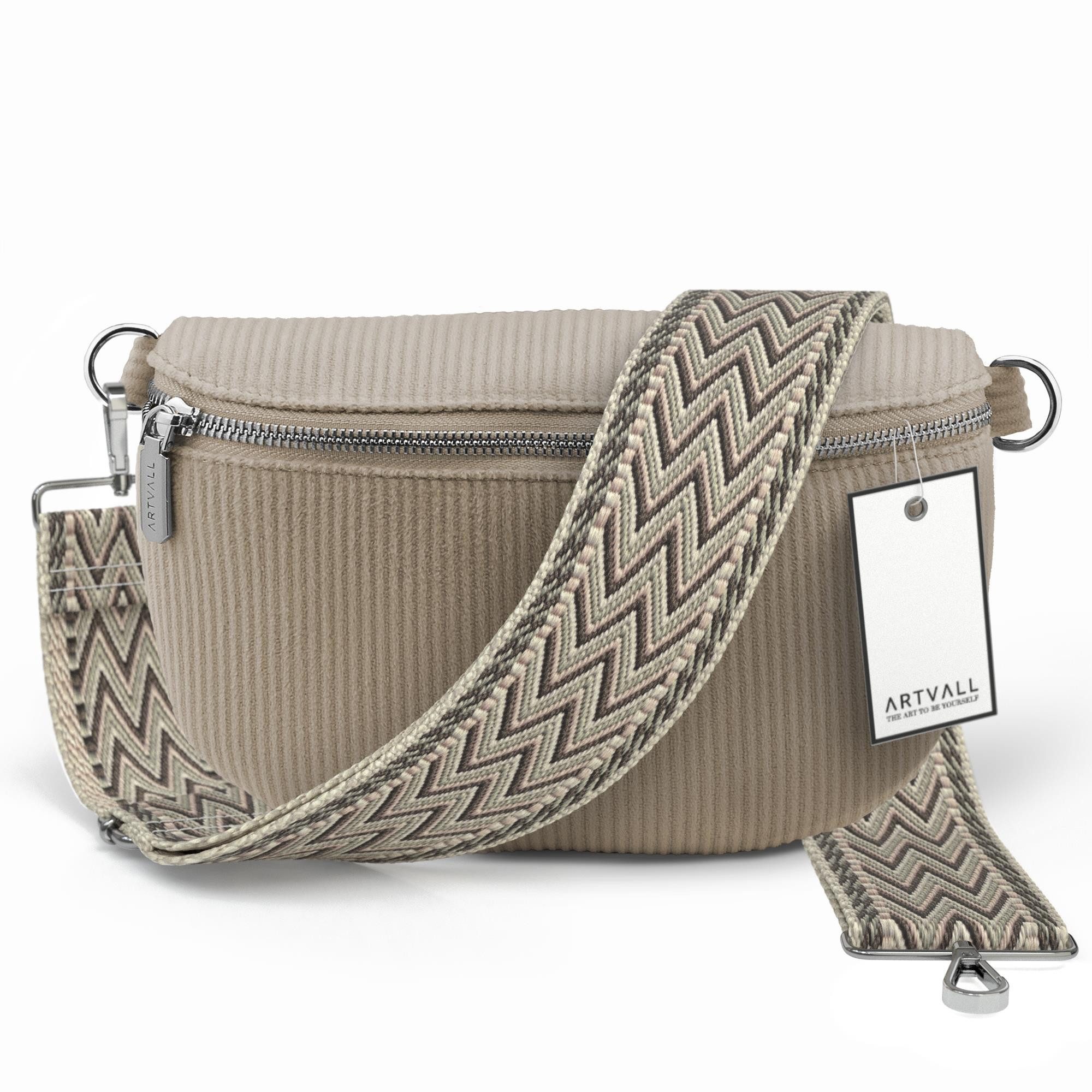 ARTVALL Umhängetasche Cord Handtasche Brusttasche Schultertasche Beige (Tas günstig online kaufen
