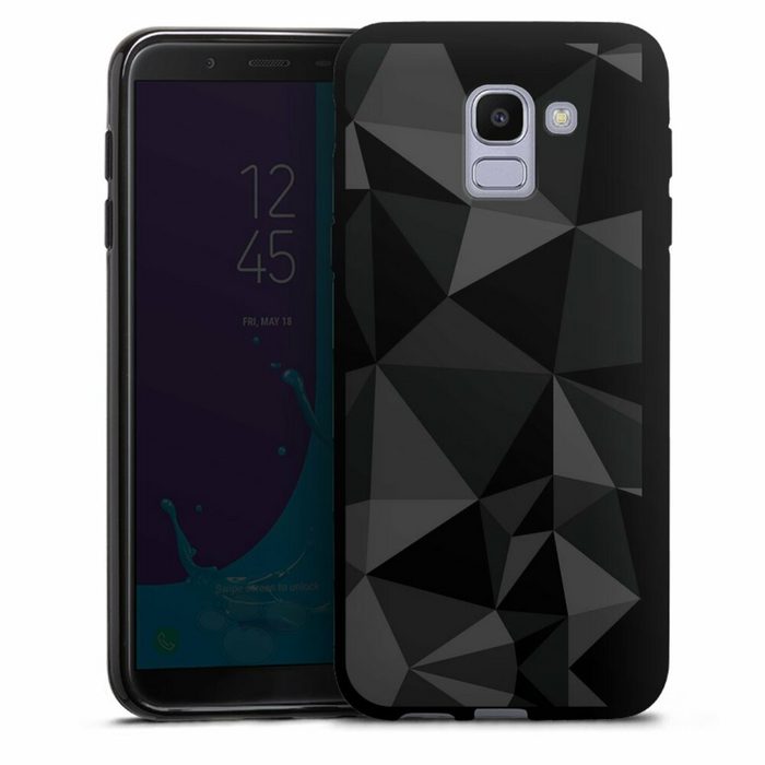 DeinDesign Handyhülle Geometric Muster Abstrakt Polygon Pattern Black Samsung Galaxy J6 Duos (2018) Silikon Hülle Bumper Case