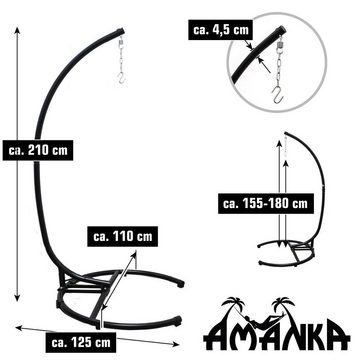 AMANKA Hängemattengestell XL Hängesessel mit Gestell Outdoor Hängestuhl, Ständer mit Relaxsessel 210cm