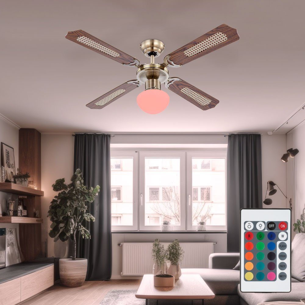 Zugschalter Deckenventilator, etc-shop LED mit Decke Ventilatorlampe Deckenventilator