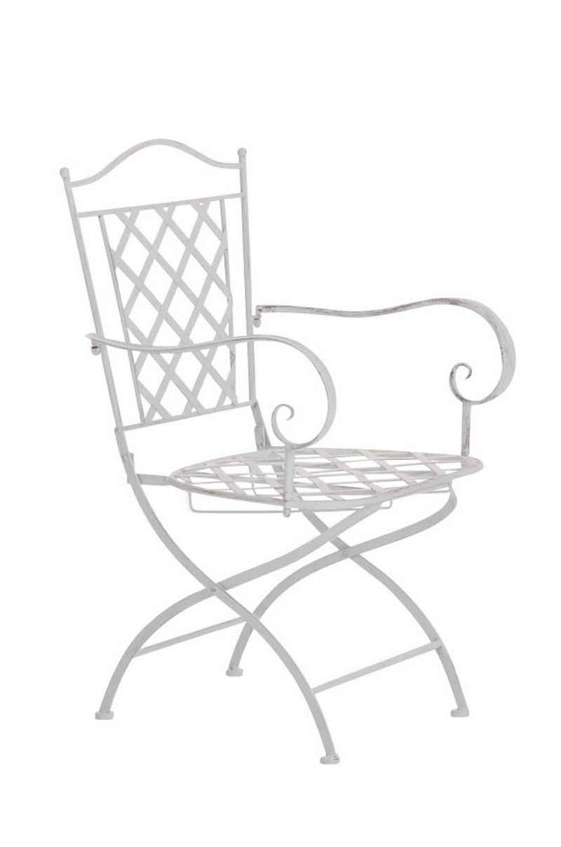 TPFGarden Gartenstuhl Athan - für Garten, Balkon, Terrasse - Farbe: antik weiß (Hochwertiger und stabiler Metallstuhl aus handgefertigtem Eisen, 1 St), Balkonstuhl, Bistrostuhl - Maße (TxBxH): 51 x 56 x 93cm