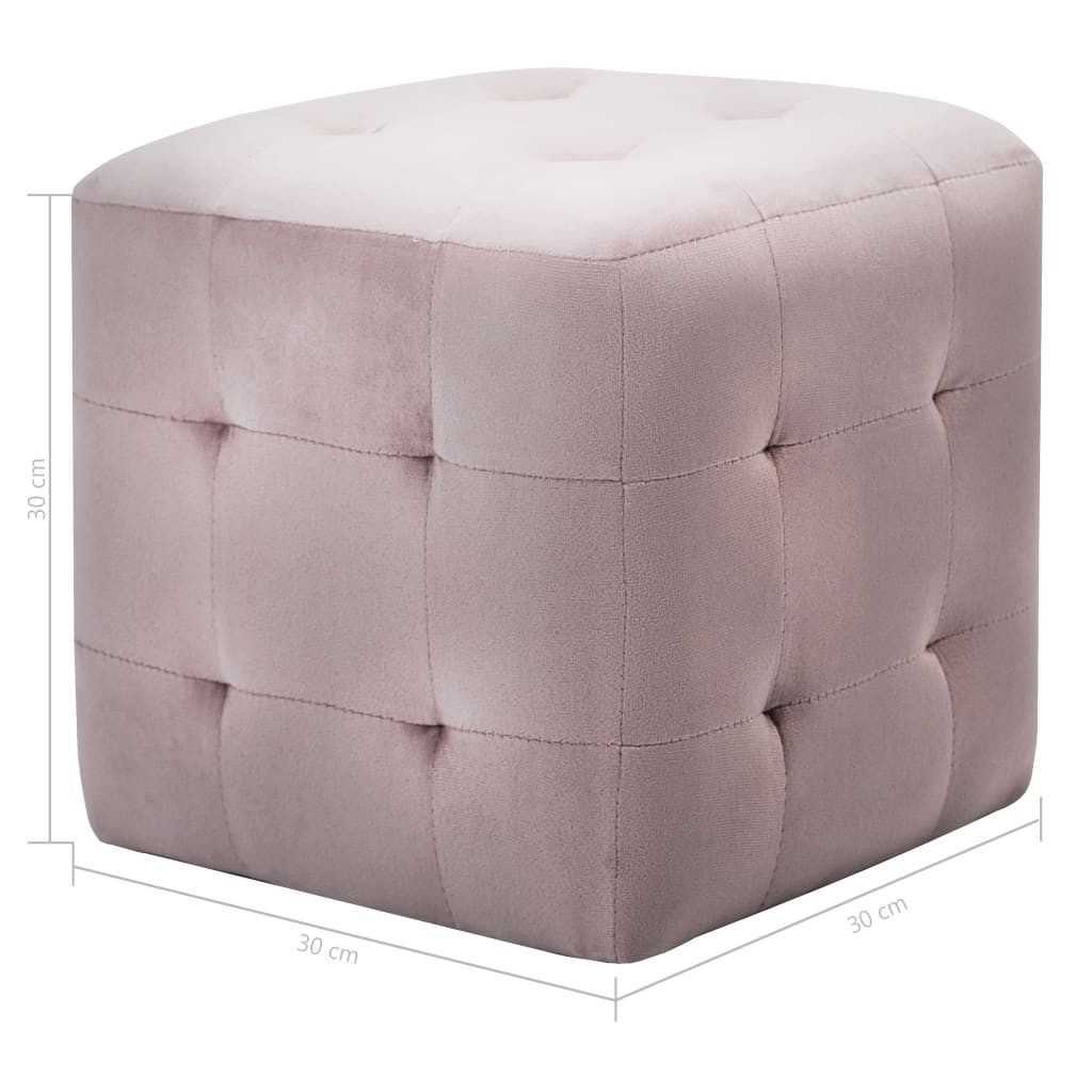 vidaXL Nachttisch Nachttische 2 Stk. Rosa 30×30×30 cm Samtstoff (2-St)
