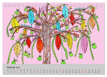 CALVENDO Wandkalender Fantastiche Paradiesbäume (Tischkalender 2024 DIN A5 quer)