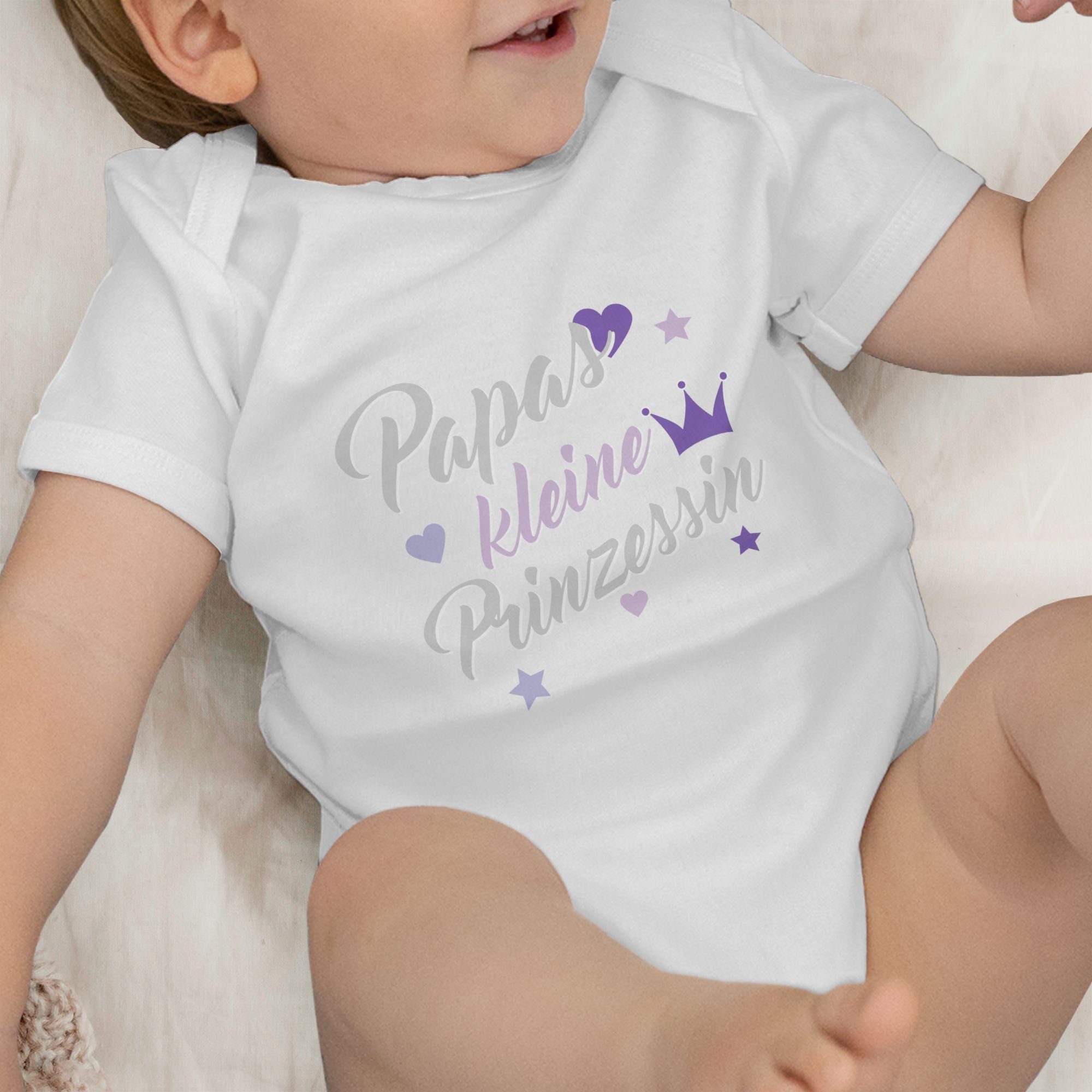 Shirtracer Shirtbody Papas kleine Prinzessin Baby Weiß 1 Vatertag Geschenk