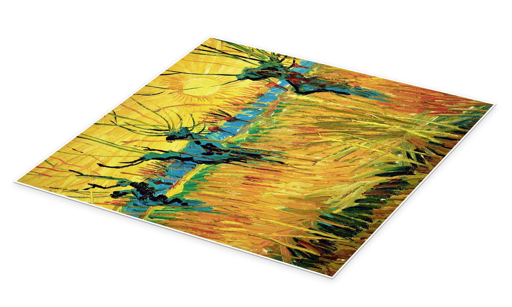 Posterlounge Wandbild Weiden bei Sonnenuntergang, Vincent van Gogh, erhältlich als Poster, Leinwandbild, Wandsticker oder Acrylglasbild