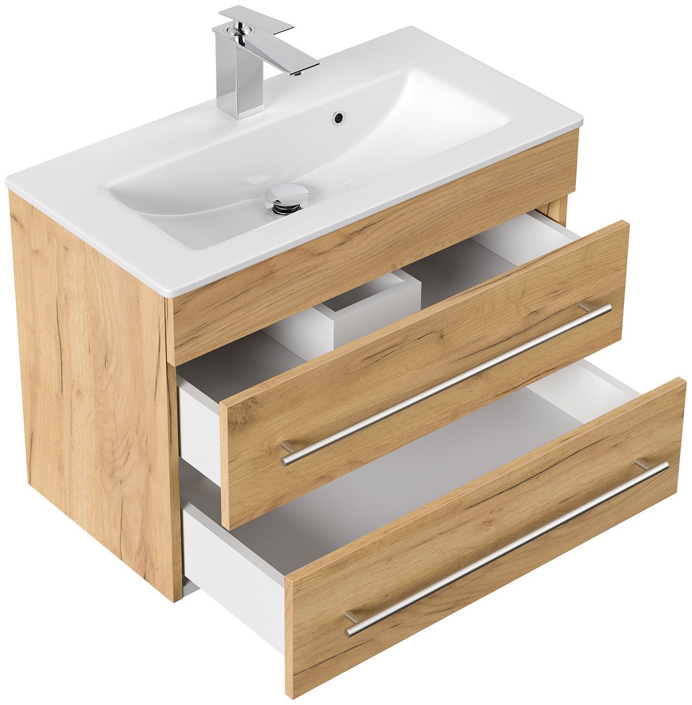 Magnolia Home Waschtisch Badmöbel Mars 700 SlimLine SoftClose eiche gold günstig online kaufen