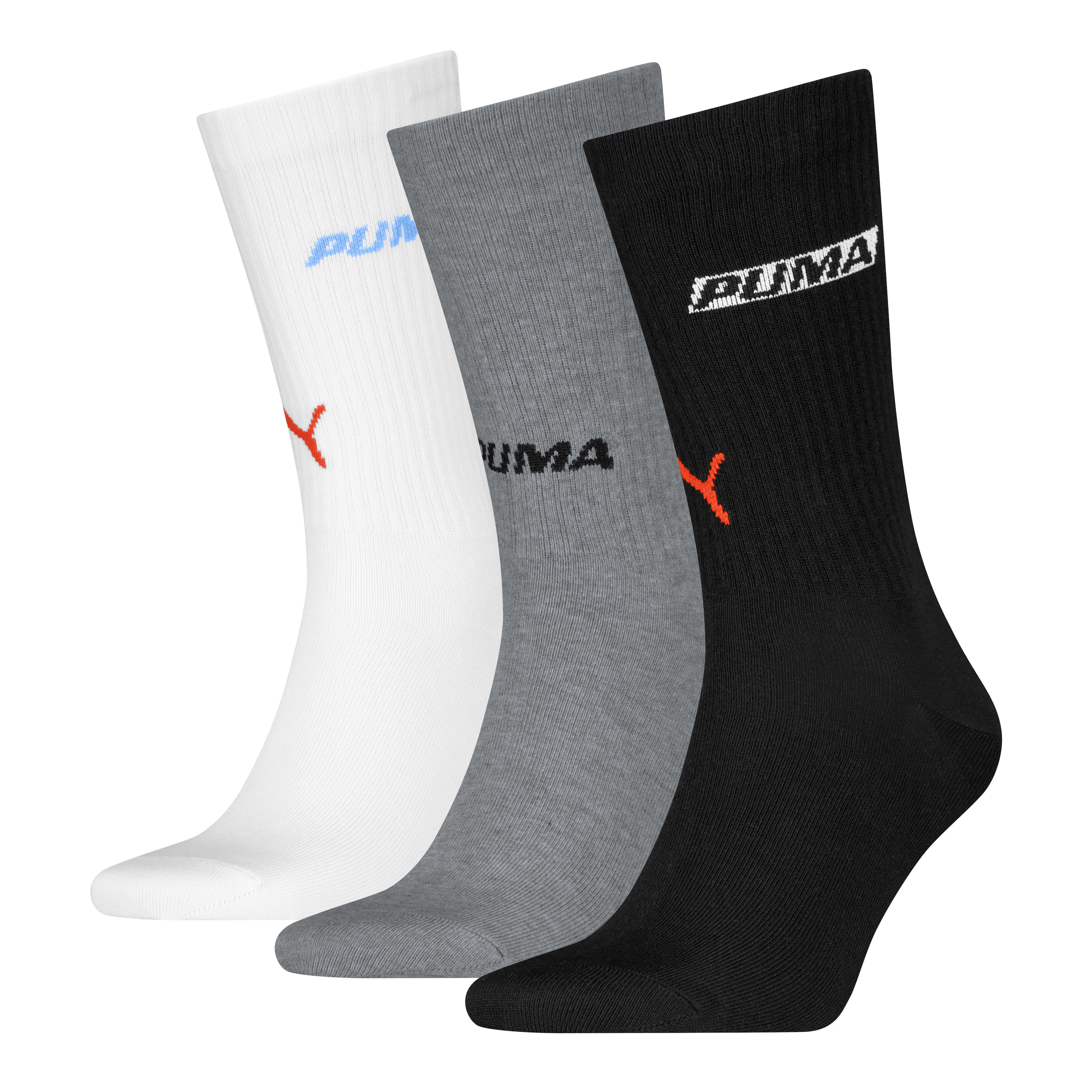 PUMA Socken PUMA UNISEX LOGO STACKING CREW SOCK (3 Paar)