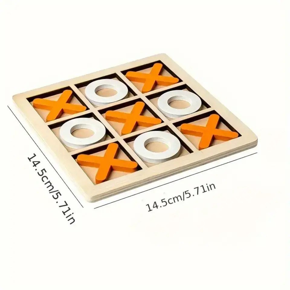 ILOKEN Steckspielzeug Tic-Tac-Toe Spiel Holzspiel Steckspiel Montessori alle Altersgruppen, Logik- und Konzentrationsförderung