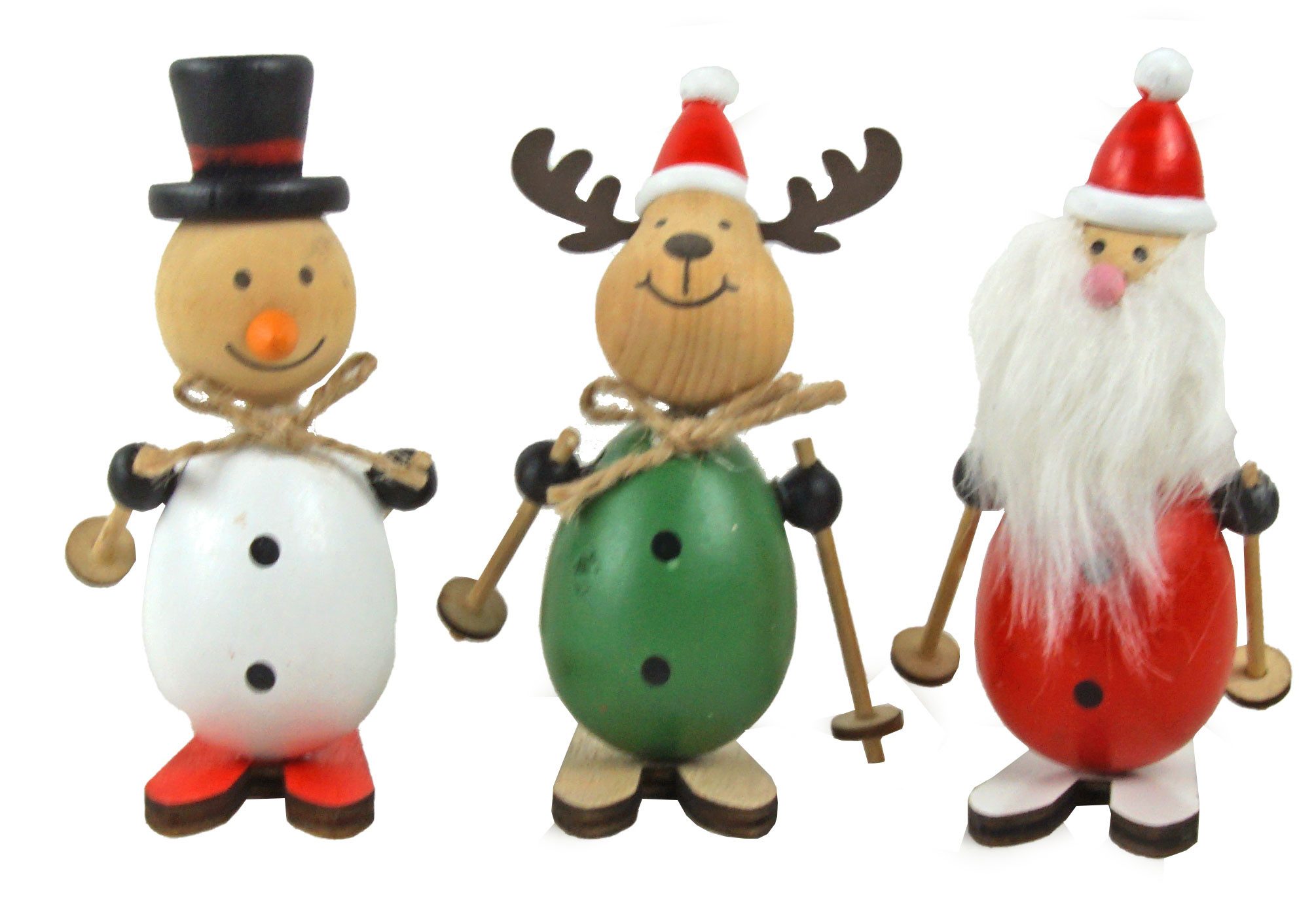 Posiwio Weihnachtsfigur 3er Set Holzmännchen (3 St)