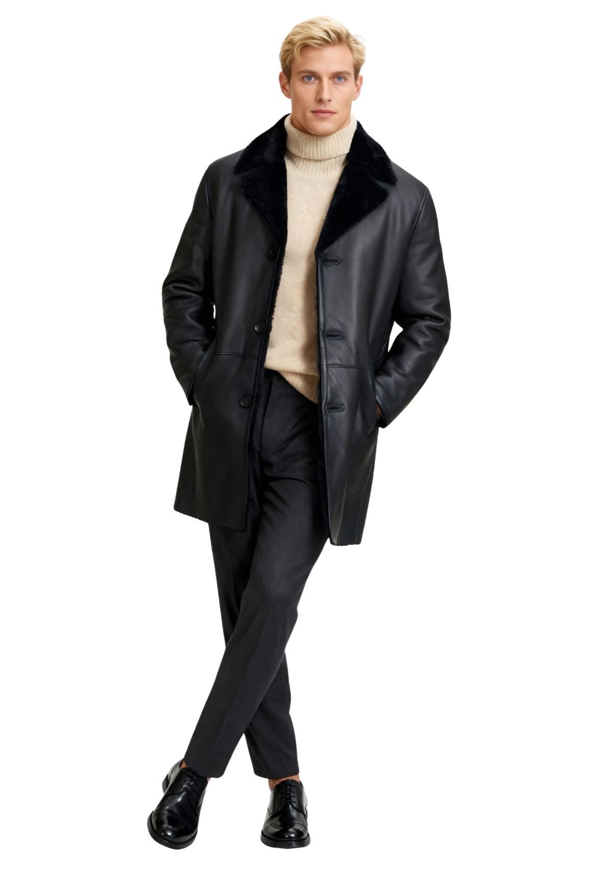 Hollert Wintermantel Lammfellmantel Sten Schwarz günstig online kaufen