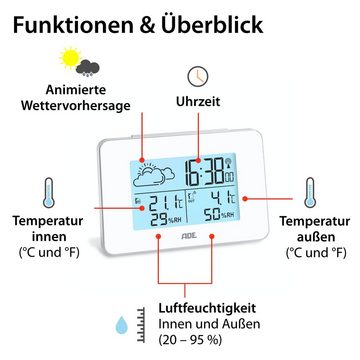 ADE WS2136 Funkwetterstation (animierte Wettervorhersage, mit Funkwecker)