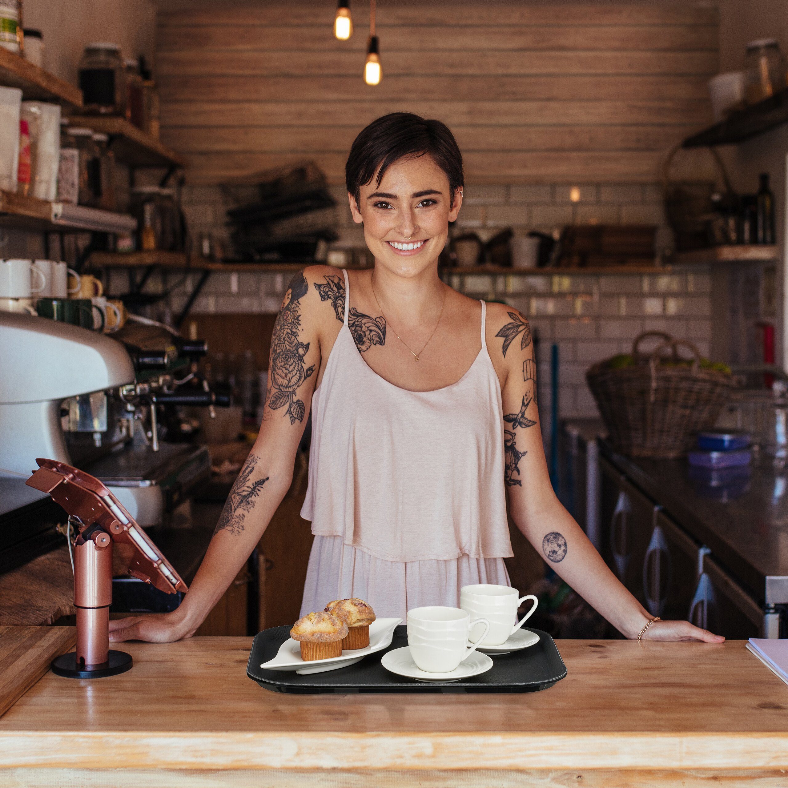 relaxdays Tablett Gastro Serviertablett, Kunststoff