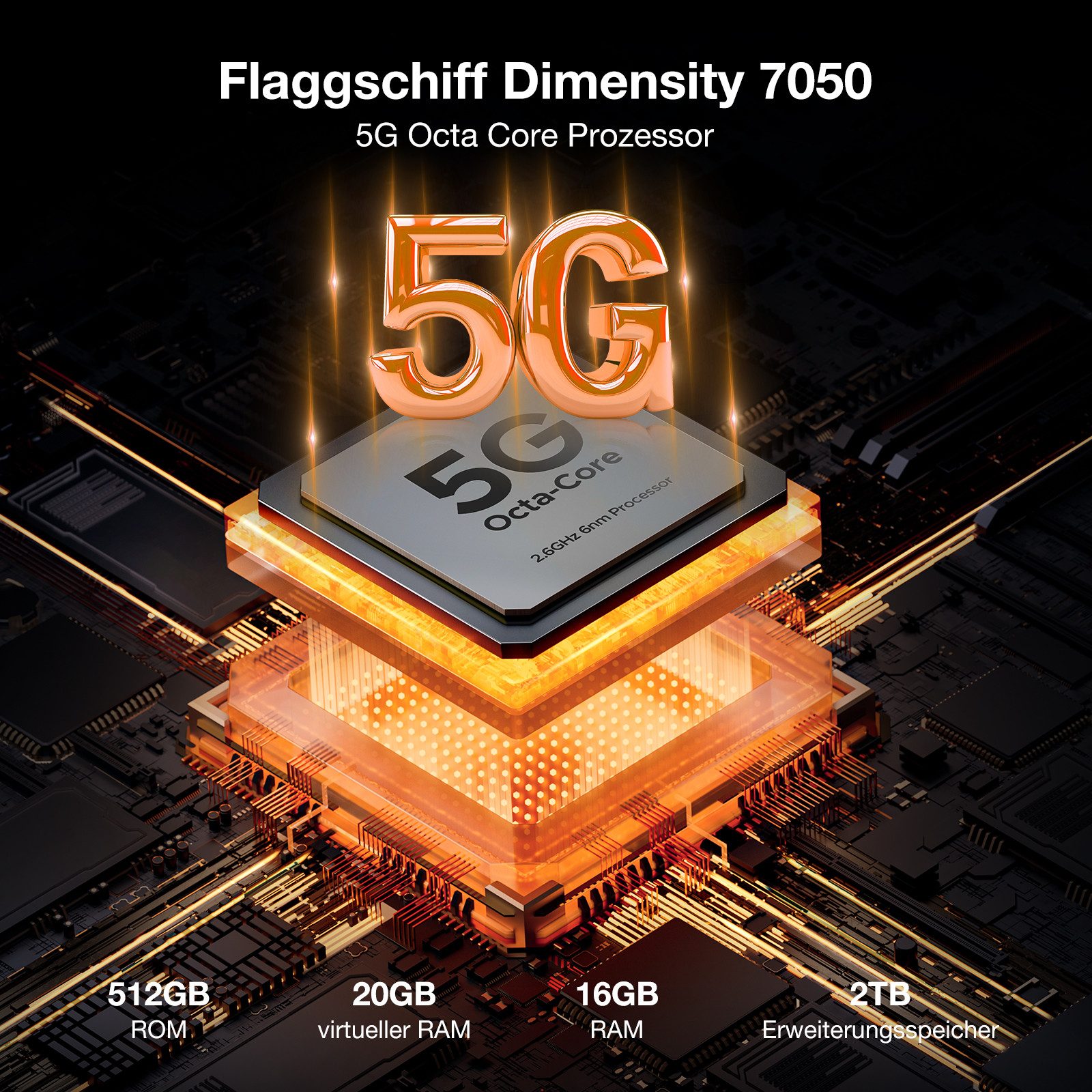 DOOGEE VMAX Plus 5G Outdoor Handy, 22000mAh, 512GB, 200MP Kamera Smartphone (6.58 Zoll, 512 GB Speicherplatz, 200 MP Kamera, 6,58" FHD+ 120Hz, Android 14, Night Vision, NFC, Dual SIM, IP69K)