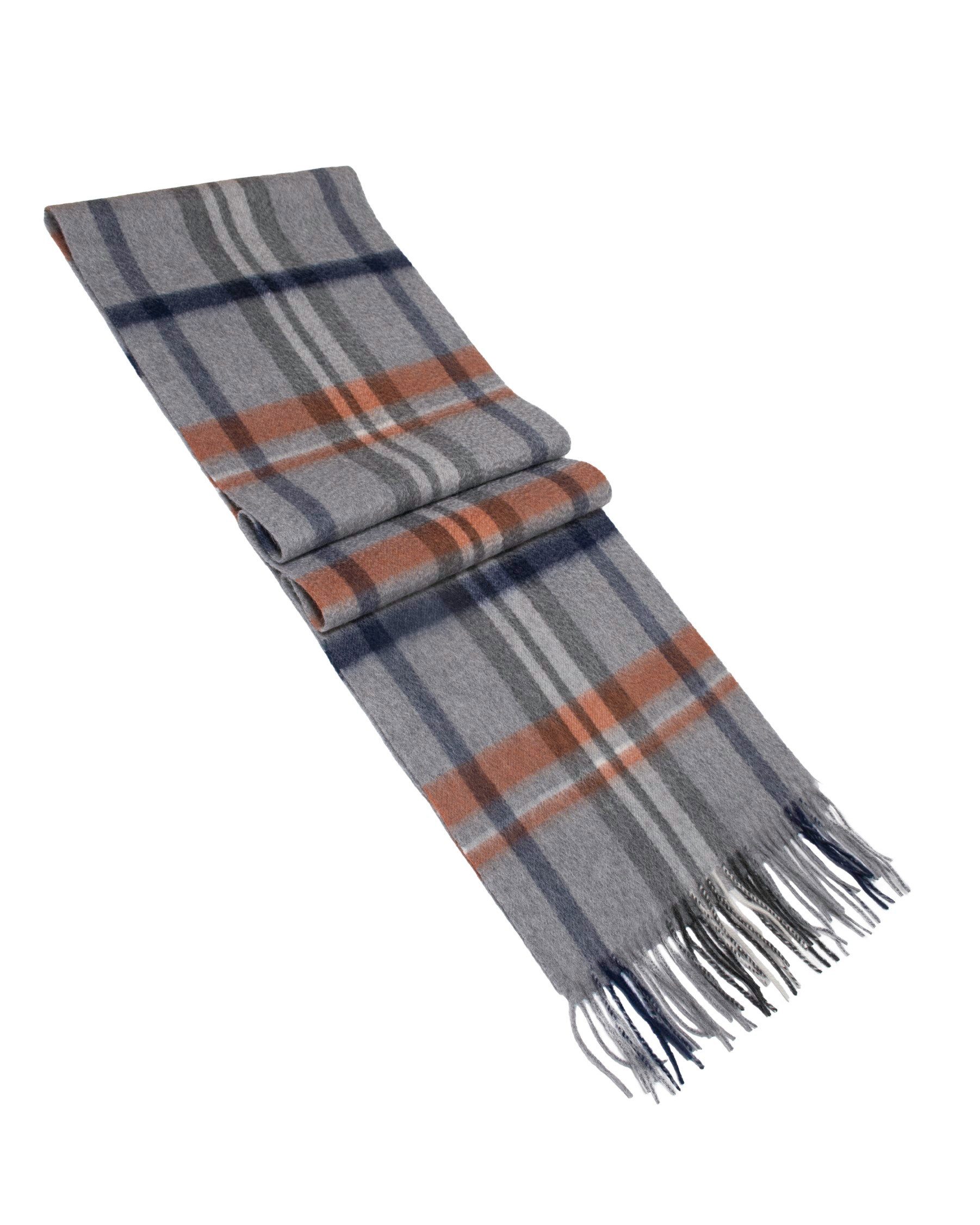 MayTree Kaschmirschal Unisex, 180 x 30cm, mit Fransen, gewebt Tartan grau w günstig online kaufen
