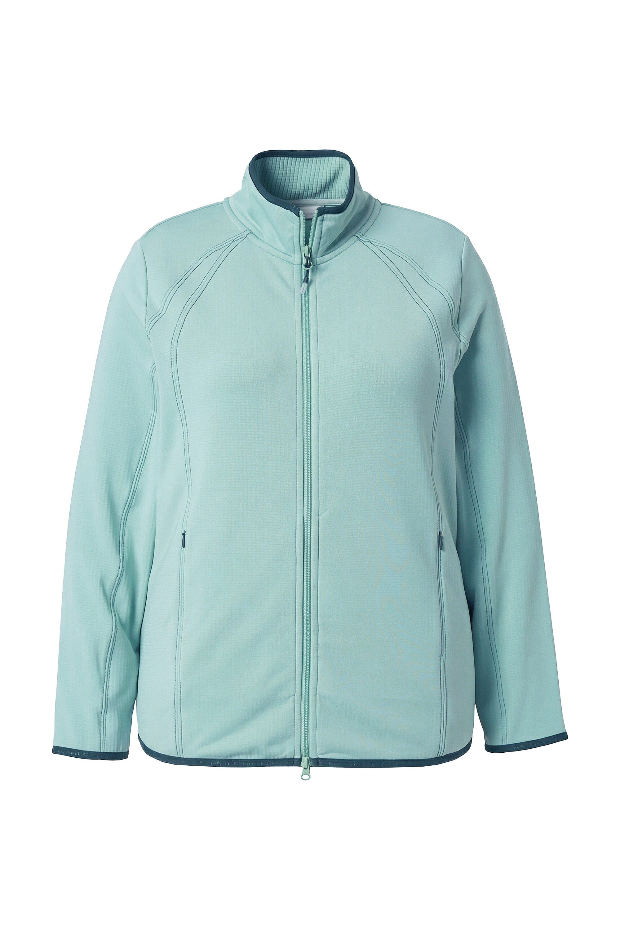 Ulla Popken Sweatjacke Funktions-Sweatjacke Stehkragen Langarm recycelt