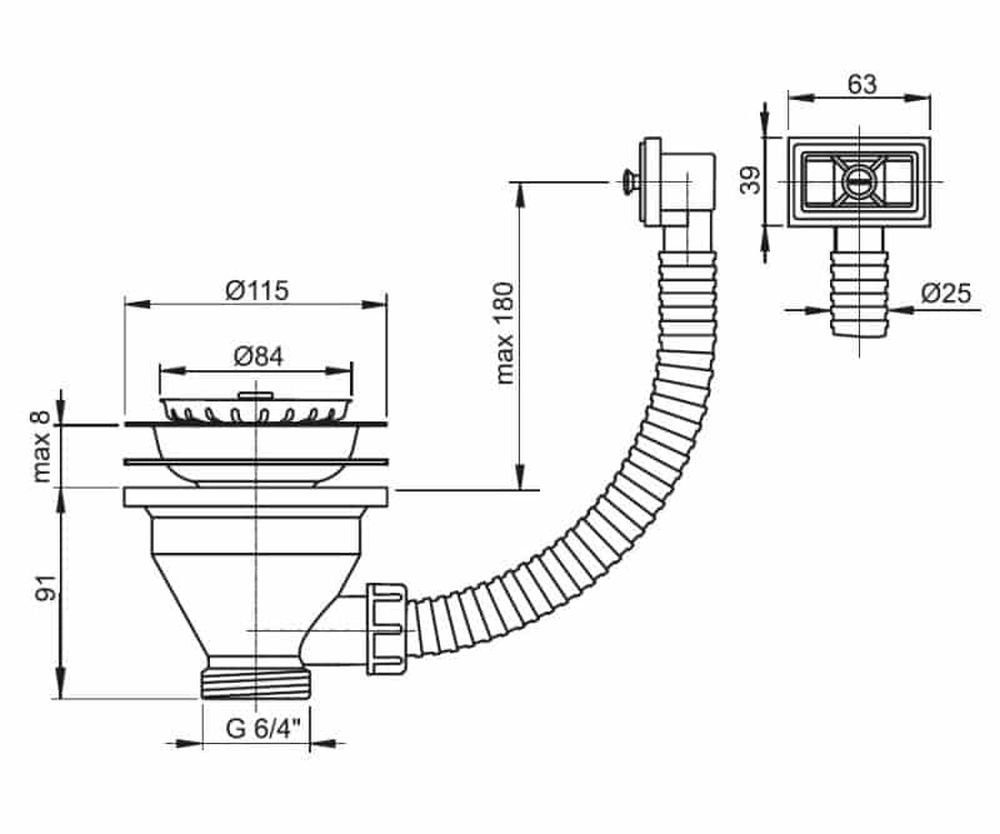 AlcaPlast Siphon AlcaPlast Spülbecken Ablaufgarnitur 1,5'', günstig online kaufen