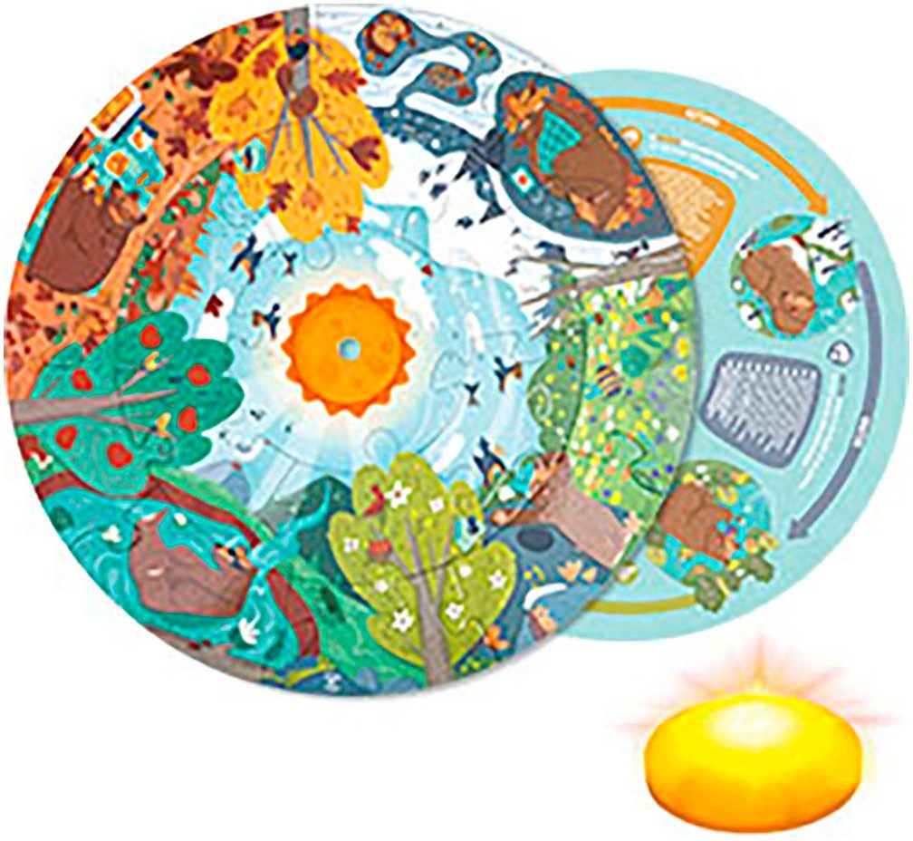 Hape Puzzle Vier Jahreszeiten, 16 Puzzleteile, mit Lichteffekt