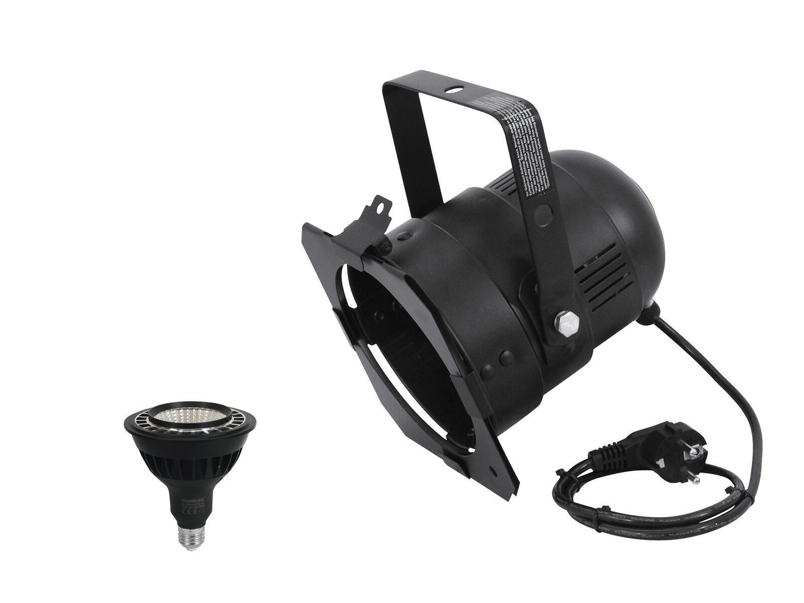 EUROLITE Discolicht EUROLITE Set PAR38 Spot sw+PAR38 230V 18W E27 LED 1800-3000k dim2warm, Weiß