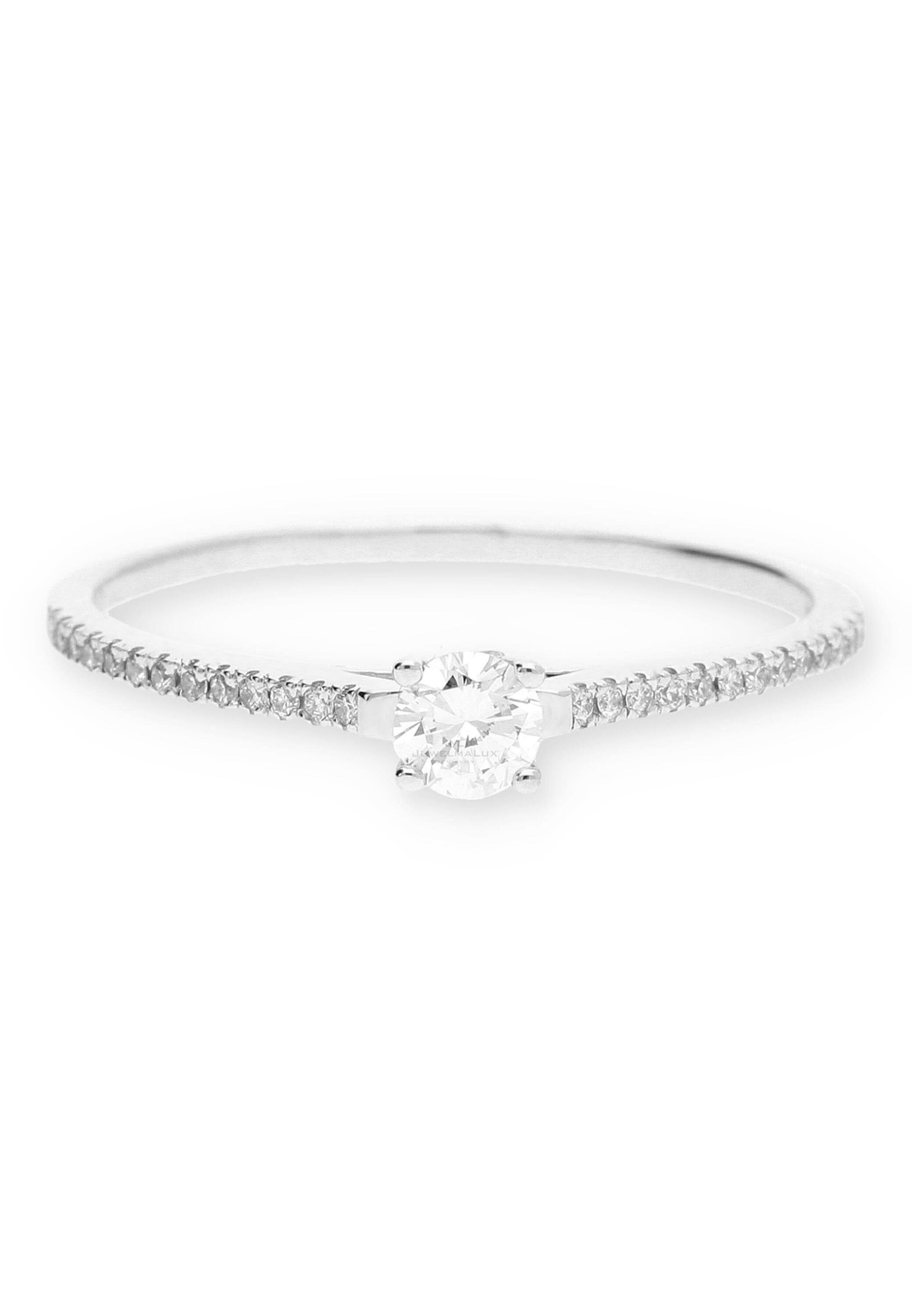 Damen Schmuck JuwelmaLux Diamantring Ring Gold Damen mit Diamant(en) (1-tlg), Weißgold 585/000, inkl. Schmuckschachtel