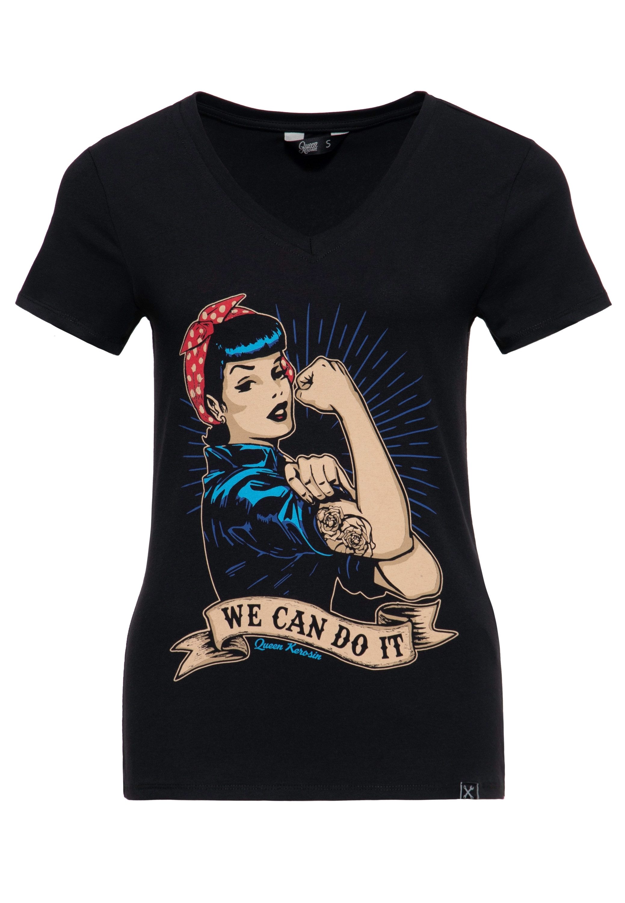 QueenKerosin Print-Shirt We can do it (1-tlg) mit großem Vintage Druck vorn günstig online kaufen