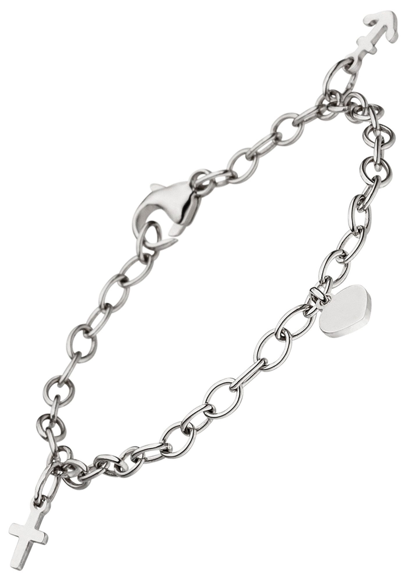 JOBO Armband Kinderarmband Glaube Liebe Hoffnung, 925 Silber rhodiniert 16 cm