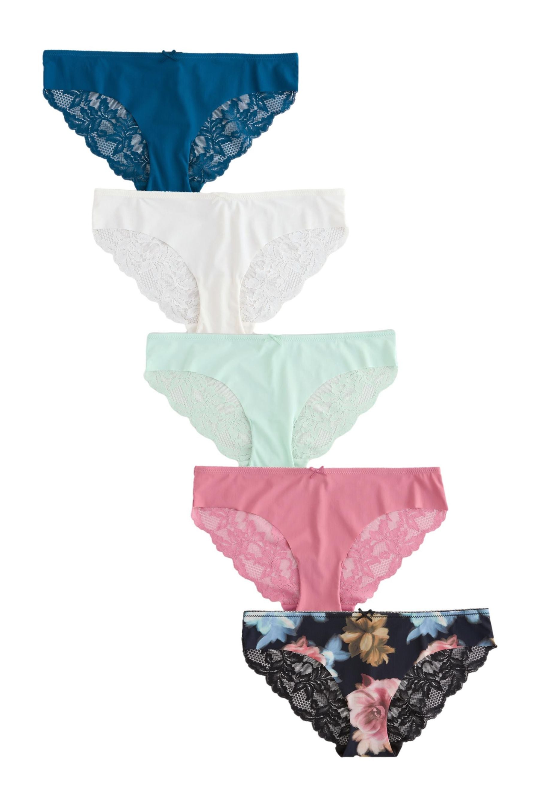 Next Brasilslip Nahtlose Slips mit Spitze im 5er-Pack, Brazilian (5-St)