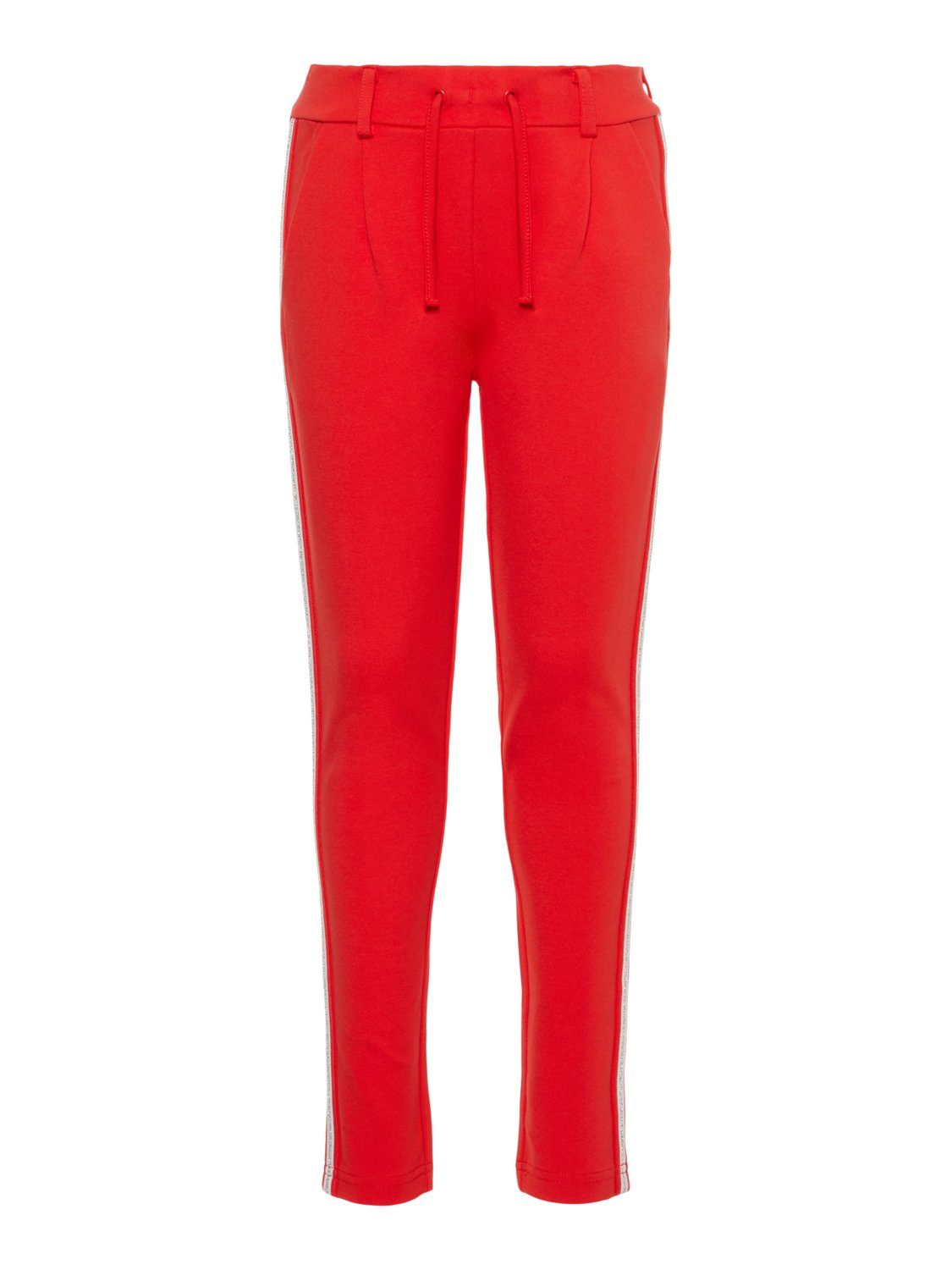 Jogginghose Name It Mädchen Stoffhose mit Längsstreifen in rot