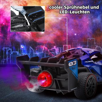 Esun RC-Auto Ferngesteuertes Auto ab 3 4 5 6 8 Jahre, RC Drift Car 1:16 (Komplettset), RC Auto Kinder mit Sprühnebel-LED-Leuchten