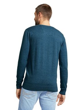 TOM TAILOR Strickpullover Feinstrick Pullover Langarm Basic Sweater V-Neck Jumper 4662 in Blau