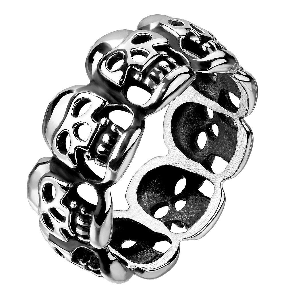 Taffstyle Fingerring Totenkopf Ring Biker Edelstahl 3D Skull Schädelring Gr günstig online kaufen