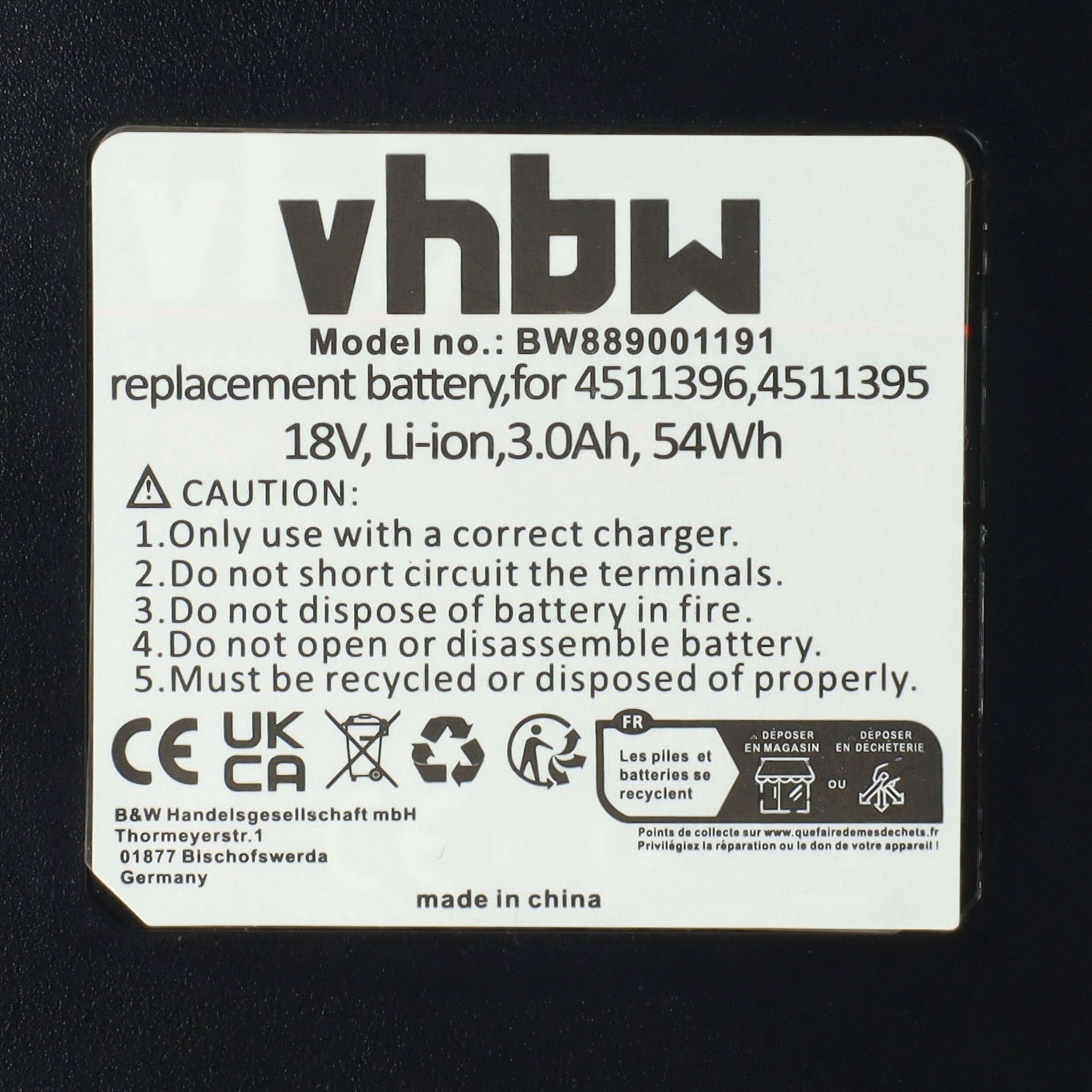 vhbw kompatibel (18 Einhell 3000 GC-CT 1846, mAh 1855 18/24, mit Li-Ion GC-CH Akku V) GC-CH