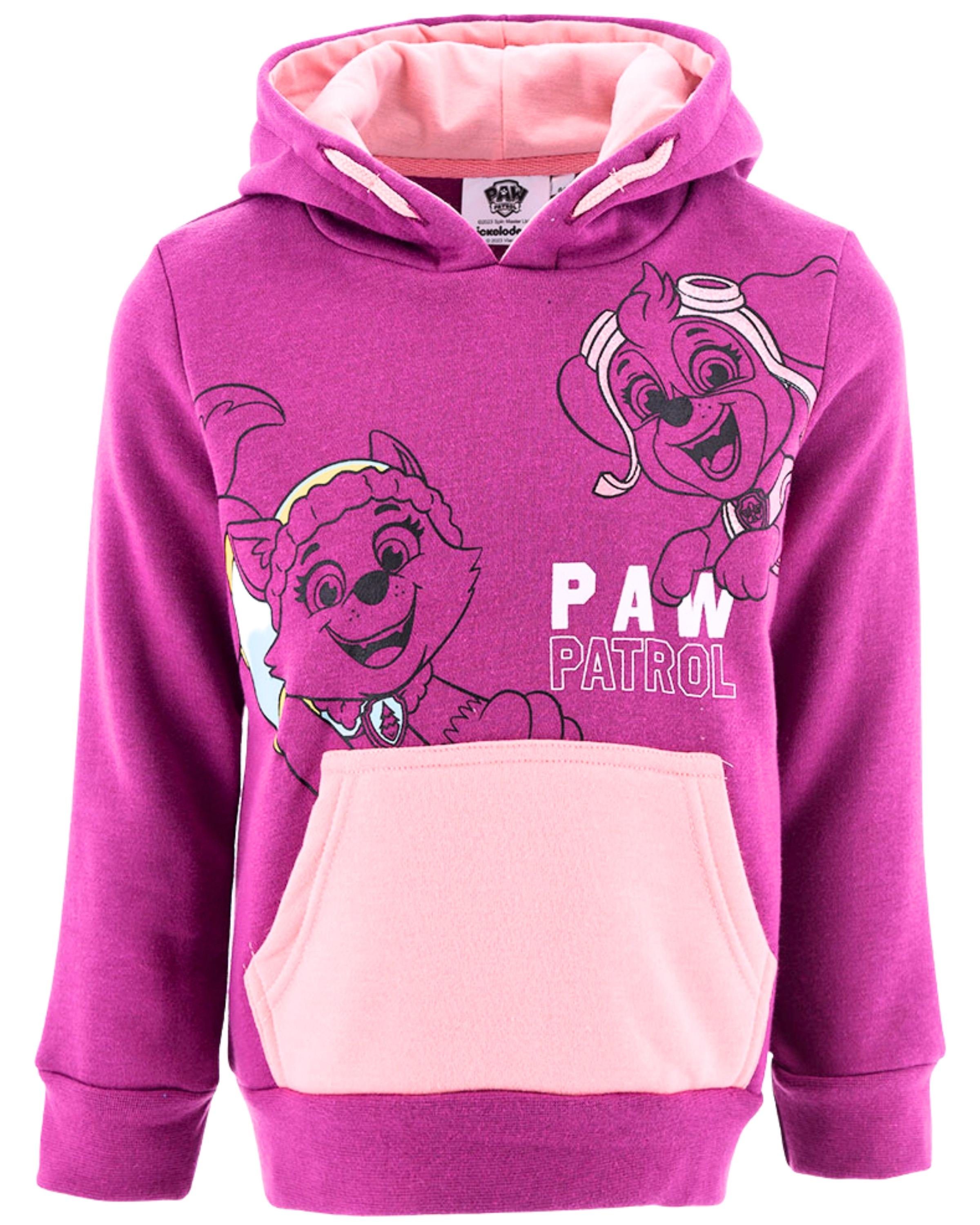 PAW PATROL Hoodie Skye & Everest Mädchen Kapuzenpullover Gr. 98 - 116 cm Lila