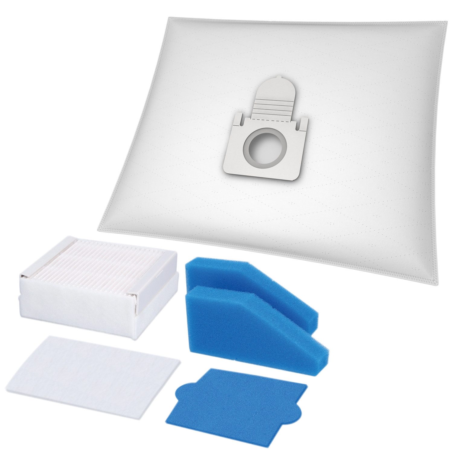 McFilter Staubsaugerbeutel 10 Stück + 5-teiliges Filterset, passend für Thomas Staubsauger Pet & Family AQUA+, Perfect Air, Parkett XT, Allergy & Family AQUA+, Anti Allergy AQUA+, Cat & Dog XT, Home Clean & Parquet AQUA+, 15 St., mit Hygieneverschluss, Al