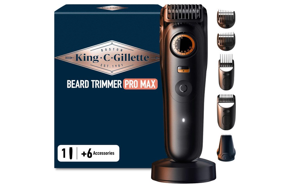 Gillette Rasierset King C. Elektrischer Bartschneider Herren PRO, Schwarz