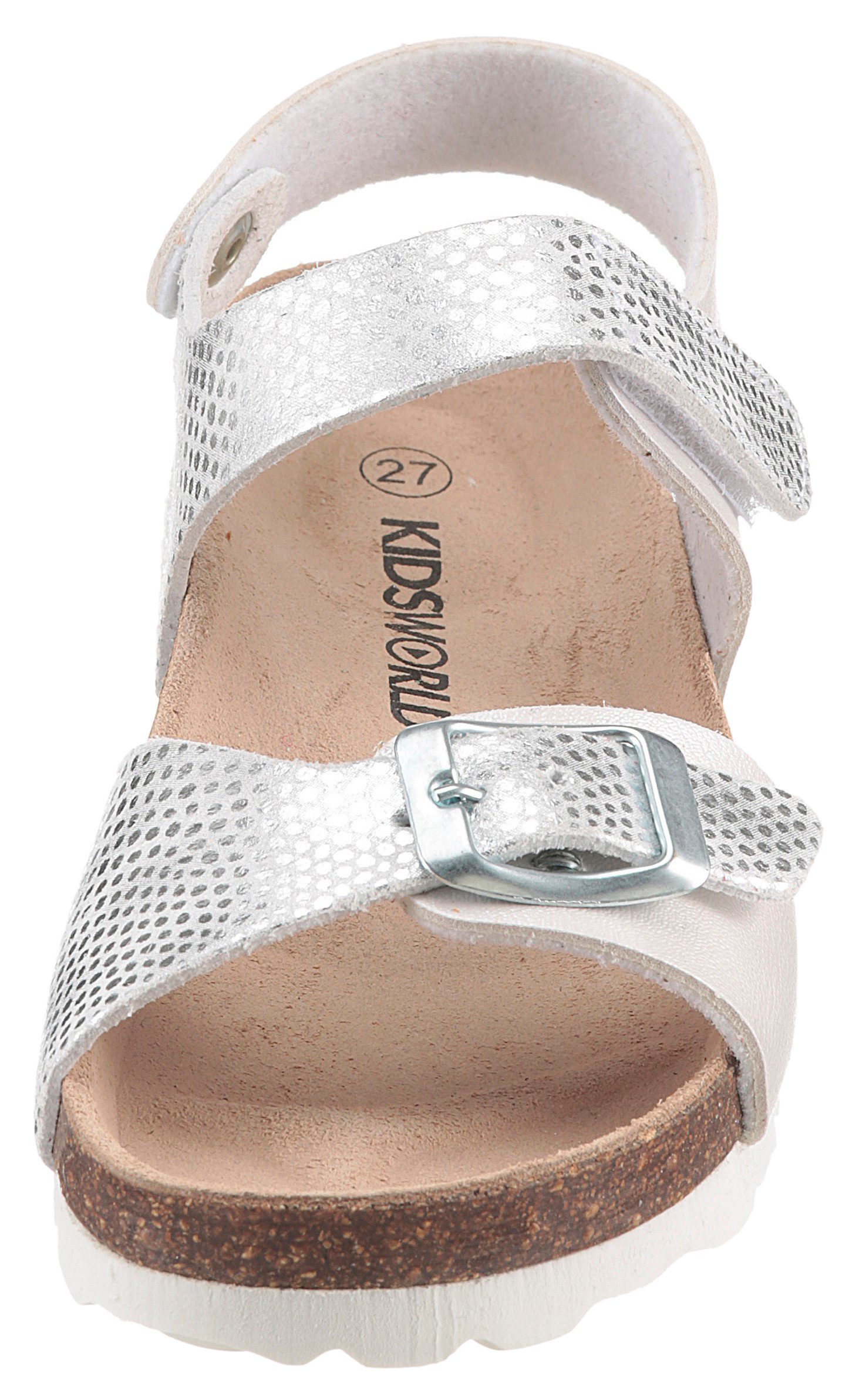 KIDSWORLD Riemchensandale Sommerschuh, Klettschuh, Urlaubschuh, Strandschuh in Metallic-Optik