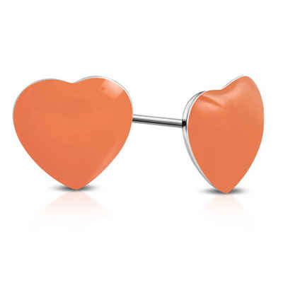 BUNGSA Ohrring-Set Ohrstecker Herz Silber aus Edelstahl Kinder (1 Paar (2 Stück), 2-tlg), Ohrschmuck Ohrringe