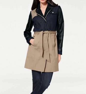 heine Trenchcoat Heine Damen Patchwork-Trenchcoat mit Leder, bunt