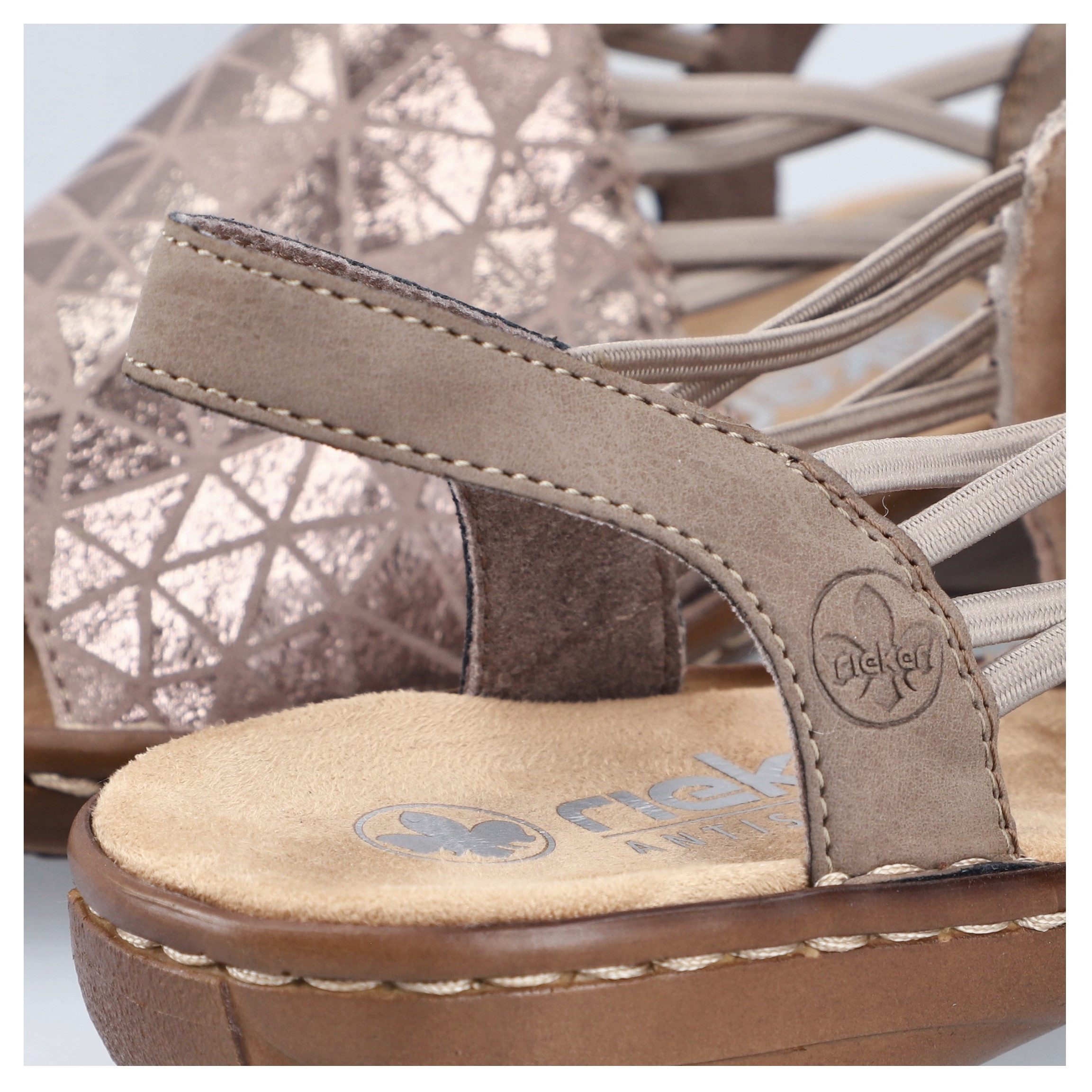 Rieker Sandale Sommerschuh, Sandalette, Keilabsatz, mit Gummizugbändern